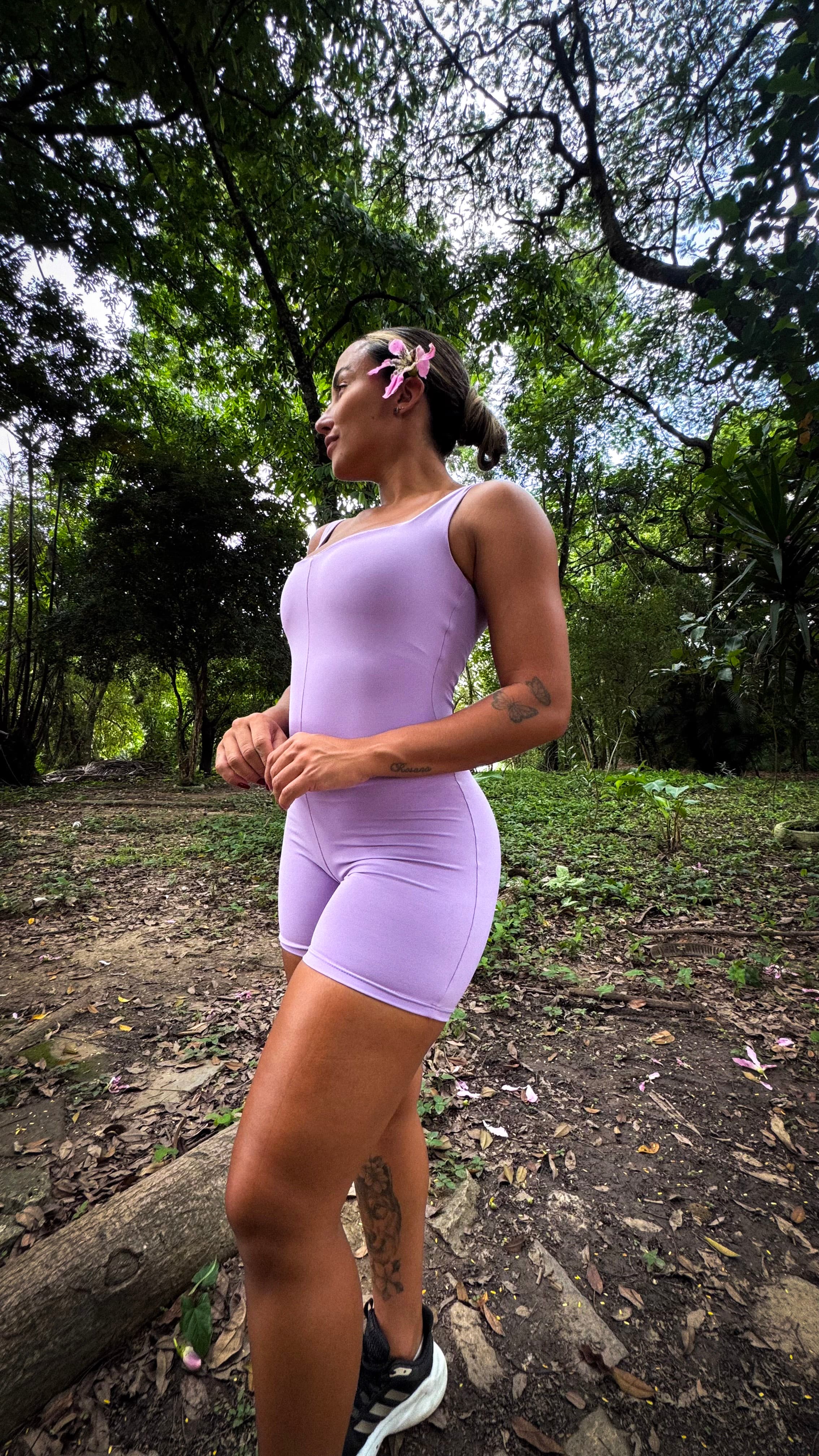 Macaquinho Fitness Curto de Alças — Orquídea 2