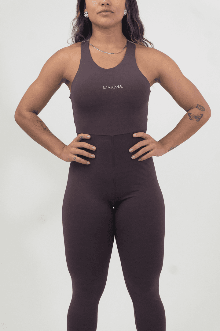 Macacão Fitness Vinho com Alças Cruzadas 3