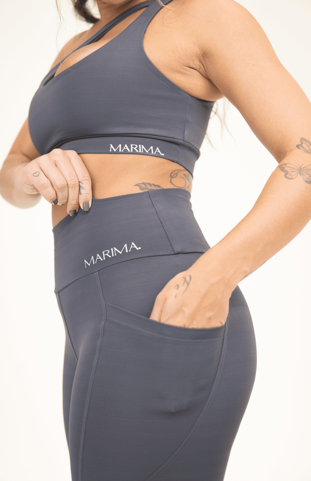 Calça Legging Cinza com Bolso 2
