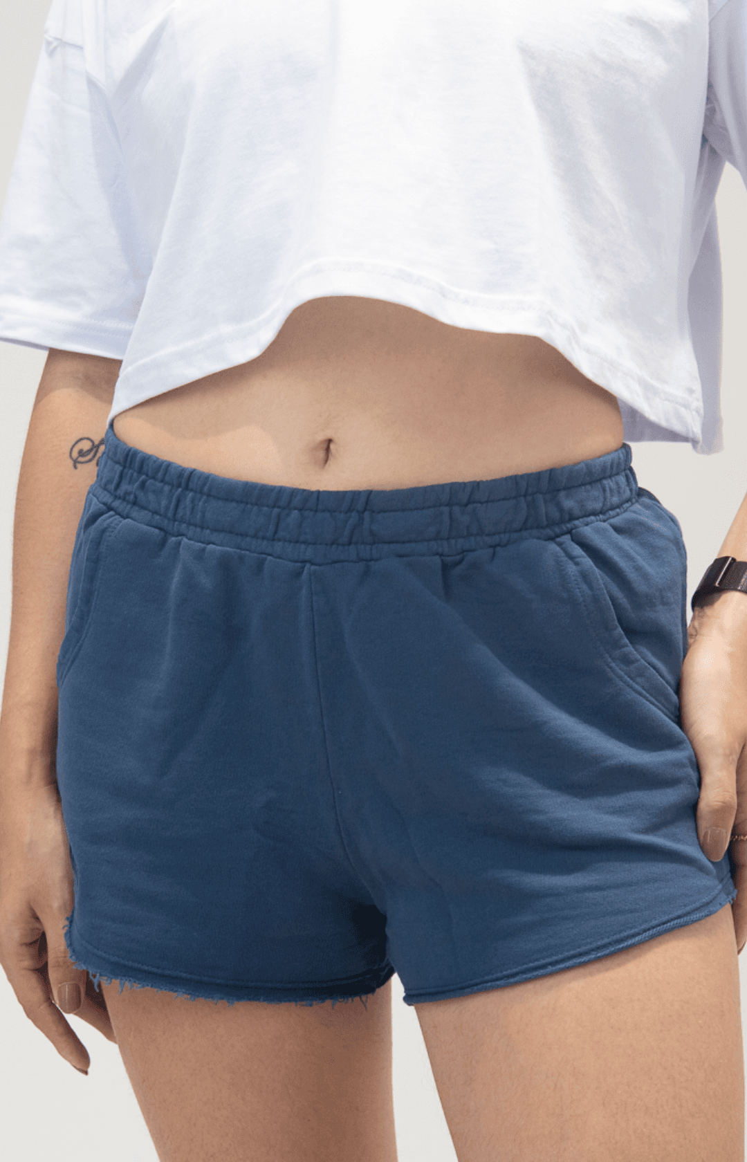 Short Moletinho Azul