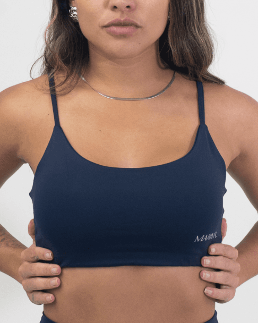 Top Fitness Azul Marinho de Alça Fina