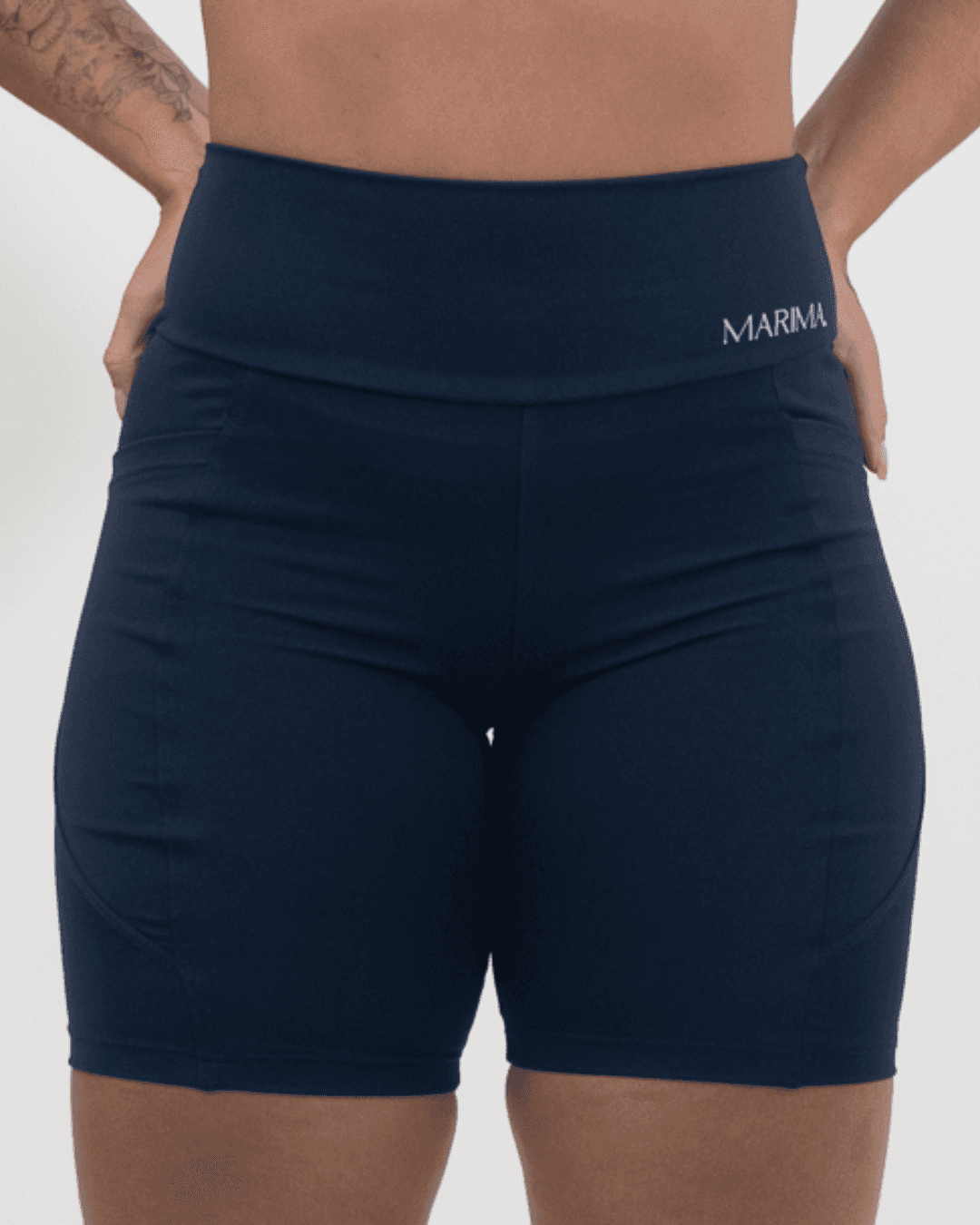 Short Fitness Azul Marinho com Bolso