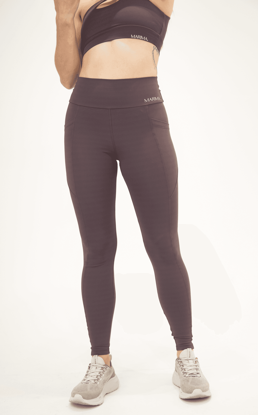 Calça Legging Vinho com Bolso